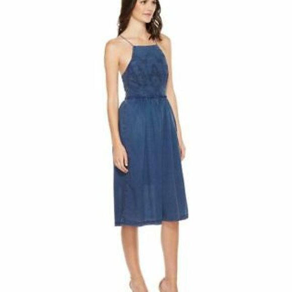 Lucky Brand Dresses & Skirts - NWT Lucky Brand Blue Schiffli Bib Acid Wash Dress